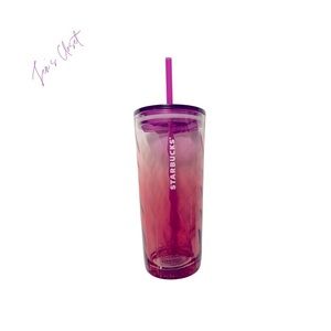 Starbucks 2021 Glass Tumbler NWOT Magenta